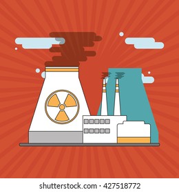 Industry design. Factory icon. Flat illustration