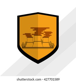 Industry design. Factory icon. Flat illustration