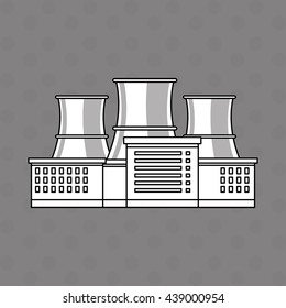 Industry design. Factory icon. Flat illustration