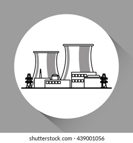 Industry design. Factory icon. Flat illustration