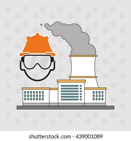 Industry design. Factory icon. Flat illustration