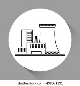 Industry design. Factory icon. Flat illustration