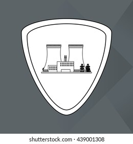 Industry design. Factory icon. Flat illustration