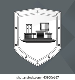 Industry design. Factory icon. Flat illustration