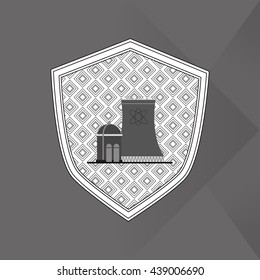 Industry design. Factory icon. Flat illustration