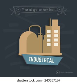 Industry design on blackboard background,clean vector