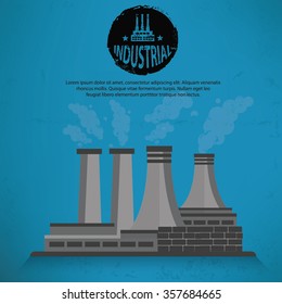 
Industry design on blue background, vector