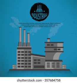 
Industry design on blue background, vector