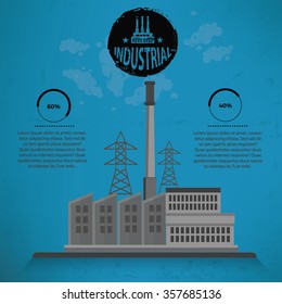 
Industry design on blue background, vector