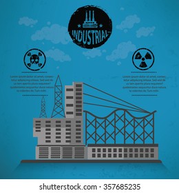 
Industry design on blue background, vector