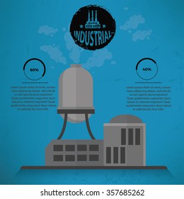 
Industry design on blue background, vector