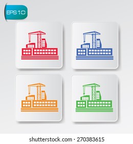 Industry design on buttons background