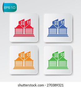 Industry design on buttons background