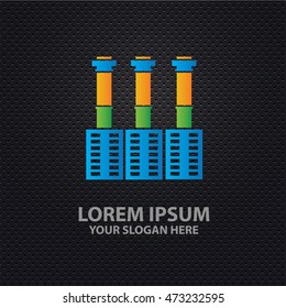 Industry design on dark background,vector