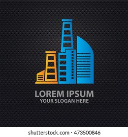 Industry design on dark background,vector