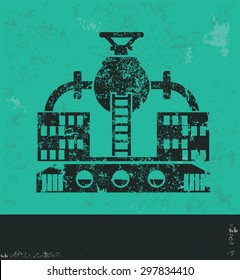 Industry design on green background,grunge vector