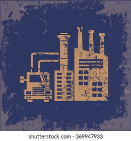 Industry design on old background,grunge vector