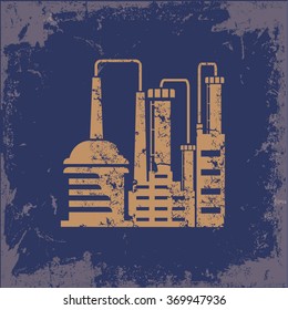 Industry design on old background,grunge vector