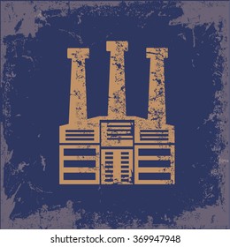 Industry design on old background,grunge vector