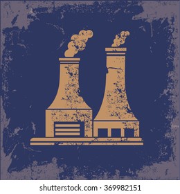 Industry design on old background,grunge vector