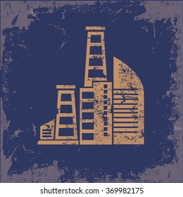 Industry design on old background,grunge vector