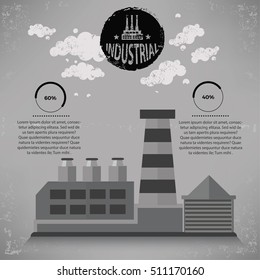 Industry design on old background,vector