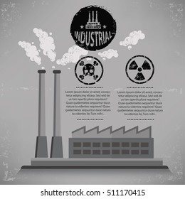 Industry design on old background,vector