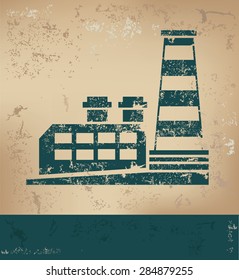 Industry design on old paper background,grunge concept,vector
