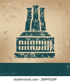 Industry design on old paper background,grunge concept,vector
