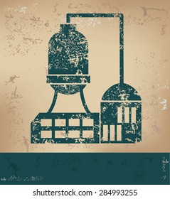 Industry design on old paper background,grunge concept,vector