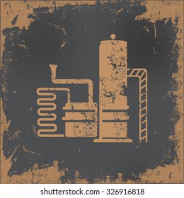 Industry design on old paper background,vector