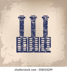 
Industry design on old paper background,vector