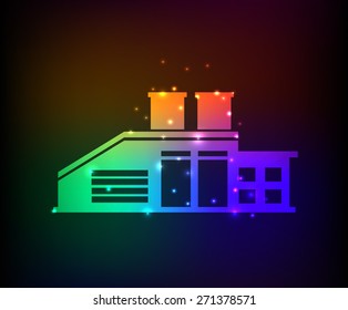 Industry design on rainbow concept background,clean vector
