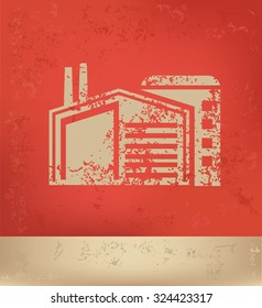 Industry design on red background, grunge vector