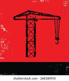Industry design on red background,grunge vector