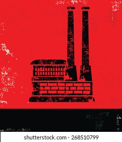 Industry design on red background,grunge vector