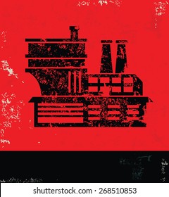 Industry design on red background,grunge vector