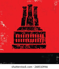 Industry design on red background,grunge vector