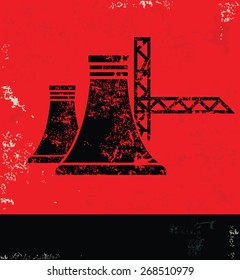 Industry design on red background,grunge vector