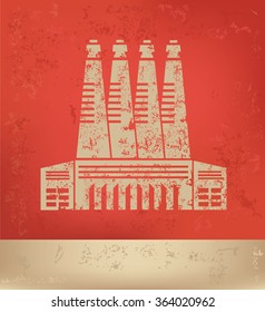 Industry design on red background,grunge vector