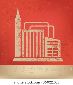 Industry design on red background,grunge vector