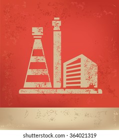 Industry design on red background,grunge vector