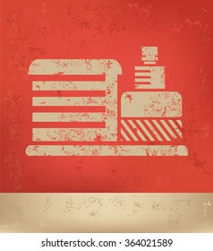 Industry design on red background,grunge vector