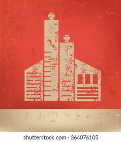 Industry design on red background,grunge vector
