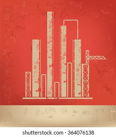 Industry design on red background,grunge vector