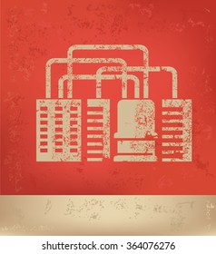 
Industry design on red background,grunge vector