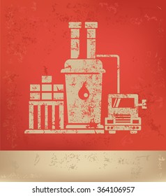 Industry design on red background,grunge vector