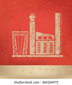 Industry design on red background,grunge vector