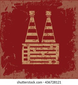 Industry design on red background,vector