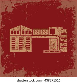 Industry design on red background,vector